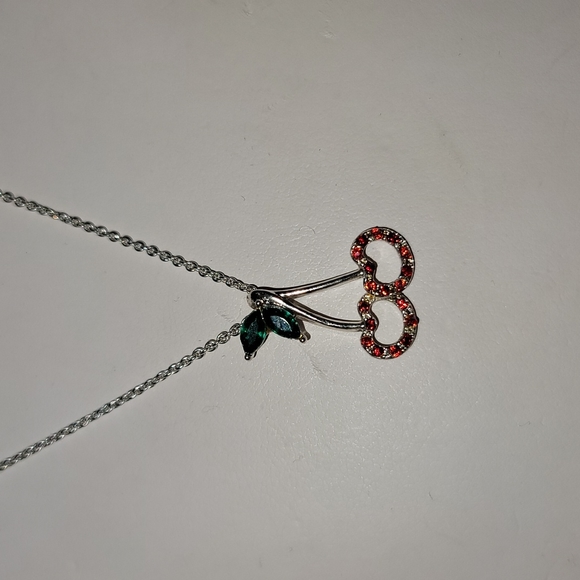 Delicate Chain and Cherries Pendent - Picture 2 of 3